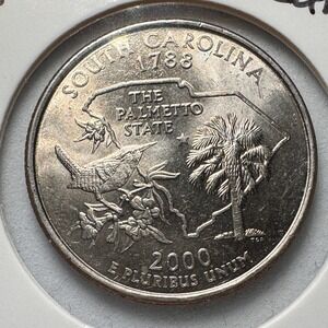 2000 P South Carolina State Quarter Dollar Coin AU